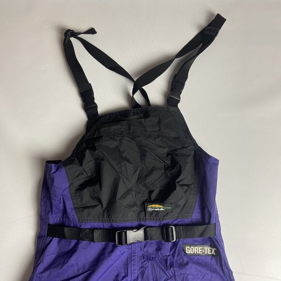 VTG Gore-Tex Bibs snowpants chlorophylle CANADA MADE Men Sz S 90s Purple Retro - Picture 2 of 16